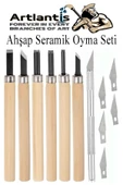 Gülpaş Kırtasiye Ahşap Seramik Oyma Seti 6 lı 1 Paket İskarpela Seti Paslanmaz Çelik Bıçaklı Ağaç Oyma Heykel Hobi Kr thumbnail 1