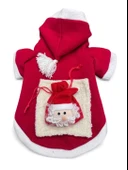 Santa's Bag Yılbaşı Köpek Kıyafeti Premium Kırmızı Polar | Kapüşonlu Noel Köpek Kostümü | Küçük Irklar İçin thumbnail 5
