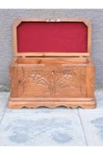 ARMES EV CONCEPT El Oyması Ahşap Sandık | Dekoratif ve Depolama Amaçlı thumbnail 3