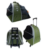 La Vista Grand Paris Tekerlekli Genişletilebilen Kedi, Küçük Köpek Taşıma Çantası Yeşil 40-40-50cm thumbnail 1