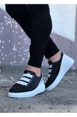 Wagoon WG029 Siyah Beyaz Kalın Taban Casual Erkek Ayakkabı thumbnail 3