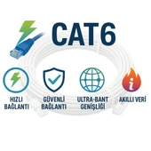 GABBLE CAT6 Yüksek Hızlı Ethernet Kablosu | Gigabit İnternet Ağ Kablosu | Tak Kullan | 5 Metre thumbnail 2