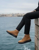 Bağcıklı Yüksek Taba Süet Siyah Taban Erkek Tarz Spor Bot thumbnail 3