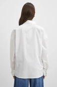 Düğme Detaylı Pamuklu Gömlek Beyaz thumbnail 6