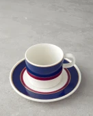 English Home Carny Bone Porselen Fincan Takım 4 Parça 2 Kişilik Fuşya-Lacivert thumbnail 3