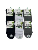 Kuzen Dikişsiz Yarım Konç Bambu Erkek Çorap 12 Adet thumbnail 1