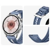 Huawei Watch GT6 46mm İle Uyumlu SportStripe Örgü Desen Metal Tokalı Silikon Akıllı Saat Kordonu  Mavi thumbnail 3