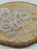 Akik Taşı Yüzük – Sisli Beyaz Alacalı – Faset Kesim – 6mm Kalınlık  (59914) thumbnail 1