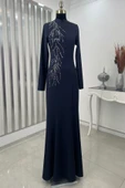 Bahar Tesettür Abiye Lacivert thumbnail 1