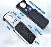 Texta Üç Mercekli Işıklı Büyüteç 30X 60X 90X thumbnail 5