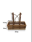 Ahşap Doğal 3Lü Yağdanlık ve Sosluk Altı(KİRAZ) Ahşap Rengi AHŞAP - 1 ADET thumbnail 4