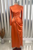Sare Tesettür Abiye Turuncu thumbnail 1