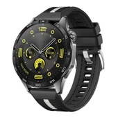 Huawei Watch GT4 46mm İle Uyumlu SportStripe Örgü Desen Metal Tokalı Silikon Akıllı Saat Kordonu  Siyah thumbnail 1