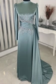 Ceyla Kuyruklu Tesettür Abiye Mint thumbnail 1