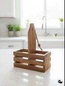 Ahşap Doğal 2Li Yağdanlık ve Sosluk Altı(KİRAZ) Ahşap Rengi AHŞAP - 10 ADET thumbnail 1