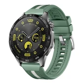 Huawei Watch GT4 46mm İle Uyumlu SportStripe Örgü Desen Metal Tokalı Silikon Akıllı Saat Kordonu  Haki thumbnail 1