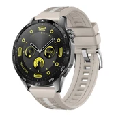 Huawei Watch GT4 46mm İle Uyumlu SportStripe Örgü Desen Metal Tokalı Silikon Akıllı Saat Kordonu  Starlight thumbnail 1