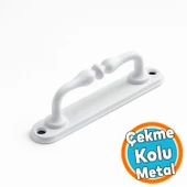 Metal Kapı Çekme Kolu 12 cm Dolap Mobilya Dolap Çekmece Tutamağı Kulp Saclı Kulpları Beyaz thumbnail 1
