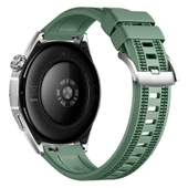 Huawei Watch GT4 46mm İle Uyumlu SportStripe Örgü Desen Metal Tokalı Silikon Akıllı Saat Kordonu  Haki thumbnail 2