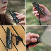 7si 1Arada Acil Durum Düdüğü El Feneri Termometre Pusula Büyüteç Depolama Bölmeli Kampçı Düdüğü thumbnail 5