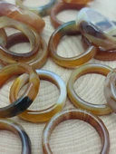 Akik Taşı Yüzük – Karamel Alacalı – Faset Kesim – 6mm Kalınlık  (59912) thumbnail 2