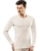 Şalçı Safyün Erkek %75 Yün Uzun Kollu Fanila Atlet İçlik 446 - 2 Adet   M Ekru thumbnail 1