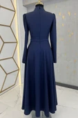 Mina Tesettür Abiye Lacivert thumbnail 4