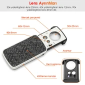 Texta Üç Mercekli Işıklı Büyüteç 30X 60X 90X thumbnail 4