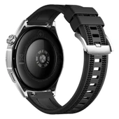 Huawei Watch GT5 Pro 46mm İle Uyumlu SportStripe Örgü Desen Metal Tokalı Silikon Akıllı Saat Kordonu  Siyah thumbnail 2