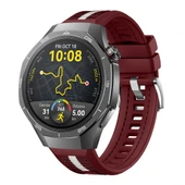 Huawei Watch GT5 Pro 46mm İle Uyumlu SportStripe Örgü Desen Metal Tokalı Silikon Akıllı Saat Kordonu  Mürdüm thumbnail 1