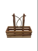 Ahşap Doğal 3Lü Yağdanlık ve Sosluk Altı(KİRAZ) Ahşap Rengi AHŞAP - 10 ADET thumbnail 3