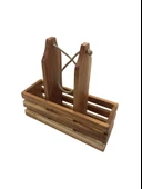 Ahşap Doğal 3Lü Yağdanlık ve Sosluk Altı(KİRAZ) Ahşap Rengi AHŞAP - 10 ADET thumbnail 2