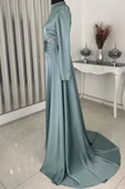 Ceyla Kuyruklu Tesettür Abiye Mint thumbnail 3