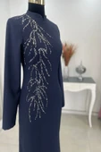 Bahar Tesettür Abiye Lacivert thumbnail 5