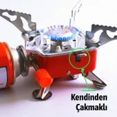Taşınabilir Mini Tek Gözlü Portatif Kendinden Manyetolu Kamp Ocağı + 2 Adet 400ml Kartuş thumbnail 5