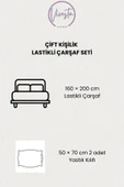 Vivesta Home Çift Kişilik Lastikli Çarşaf Seti 160×200 cm + 2 Adet 50×70 cm Yastık Kılıfı – Dayanıklı Kumaş thumbnail 4