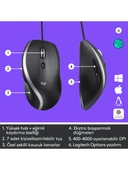 Logitech M500S 4.000 DPI Gelişmiş USB Kablolu Mouse - Siyah thumbnail 5