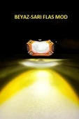 ASTRALED 1 Adet Motosiklet Modlu Lazer Led Sis Farı Çift Renk Beyaz Sarı Ultra Güçlü Sis Farı thumbnail 2