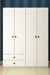 TOCCO 1021 İnci 4 Kapaklı 2 Çekmeceli Askılıklı Gardırop - 2