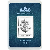 999 Ayar Gümüş ile Üretilmiş Çapa Temalı Hediyeye Özel 10 Gram Gümüş Külçesi-740 thumbnail 1