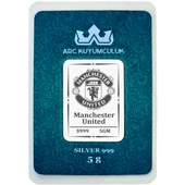 Manchester United Temalı 999 Ayar Gümüş ile Tasarlanmış Hediyeye Özel 5 Gram Gümüş Külçesi-745 thumbnail 1