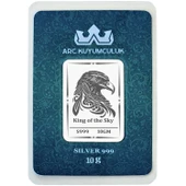 Hediyeye Özel 10 Gram Kartal Temalı 999 Ayar Gümüş ile Üretilmiş Gümüş Külçesi-749 thumbnail 1