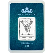 Ay ve Çiçek Temalı 999 Ayar Gümüş ile Tasarlanmış Hediyeye Özel 5 Gram Gümüş Külçesi-742 thumbnail 1