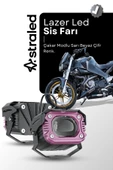 ASTRALED 1 Adet Motosiklet Modlu Lazer Led Sis Farı Çift Renk Beyaz Sarı Ultra Güçlü Sis Farı thumbnail 1
