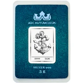 Çapa Temalı Hediyeye Özel 5 Gram 999 Ayar Gümüş ile Tasarlanmış Gümüş Külçesi-740 thumbnail 1