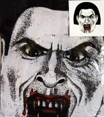 Yüze Yapışan Kafaya Tam Geçmeli Streç Kanlı Vampir Maske Bez Maske Model 2-2 thumbnail 1