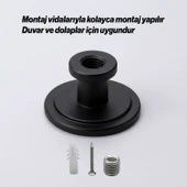 Alex 70 mm Lüks Askı Mat Siyah Metal Askılık Banyo Mutfak Salon Askısı Tasarım Dayanıklı Kullanım thumbnail 5