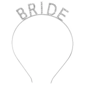 Gümüş Renk Bekarlığa Veda Kristal Taş Bride Tacı İthal 16x10 cm thumbnail 1