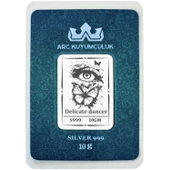 Hediyeye Özel 10 Gram Kelebek Temalı 999 Ayar Gümüş ile Üretilmiş Gümüş Külçesi-753 thumbnail 1