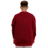 Büyük Beden Erkek Sweat Bıs Yaka U24174  Bordo thumbnail 4